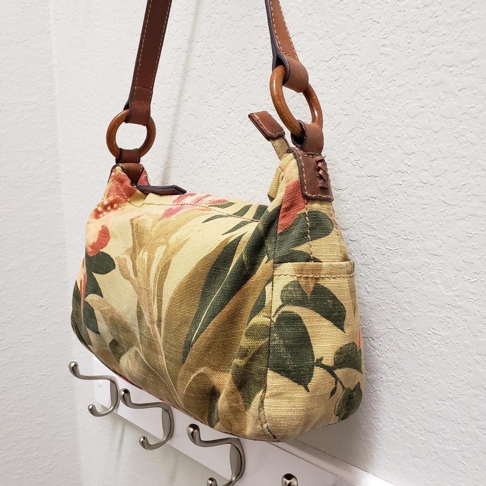 Fossil Handcrafted Floral Fabric  Leather …